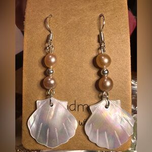 Sunrise Mother of Pearl Shell Freshwater Pearl & Sterling Silver Earrings